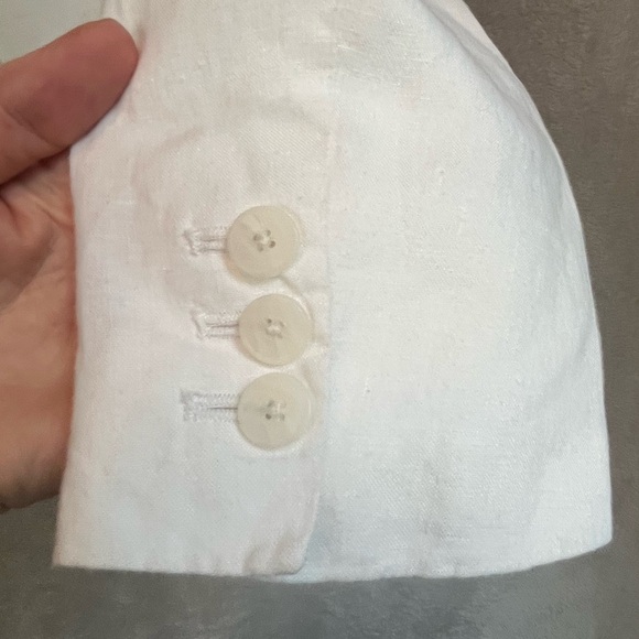 Banana Republic Women's White 100% Linen Blazer Sz 12 2 Button Front Coastal - Picture 8 of 15